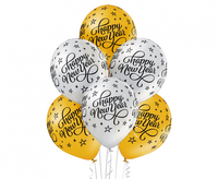Balony Happy New Year, 6 szt.