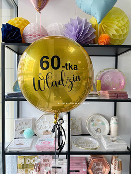 Balon foliowy Kula Orbz, złota napełniona helem