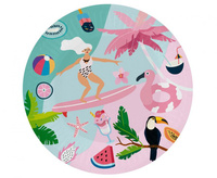 Talerzyki papierowe Kolekcja Summer - Let's Party (surfing), 18 cm/ 6 szt.