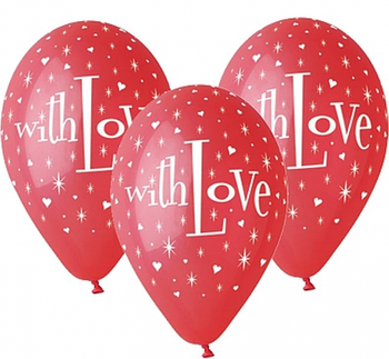 Balony Premium With Love, 12" / 5 szt.