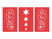 Dekoracja świąteczna - ślady Mikołaja, 16.5x27.5 cm, mix