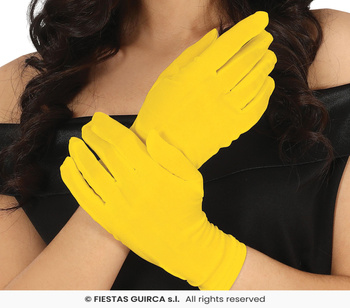 Rękawiczki żółte, krótkie 20 cm