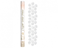 Konfetti pneumatyczne - Płatki róż, białe, tekstylne / 60 cm