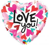 Balon foliowy 18" QL HRT "Love You Converging Hearts"