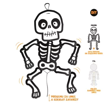 Wiszący szkielet Halloween Monsters 85cm 