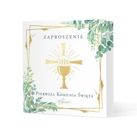 Zaproszenie na komunię Kielich IHS 10szt.