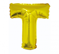Balon foliowy "Litera T", złota, 35 cm