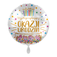 Balon foliowy 18" Najlepszego z okazji urodzin - Birthday Cake