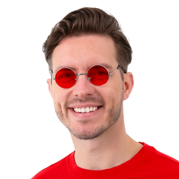 Imprezowe okulary Lenonki czerwone