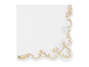 Serwetki Ornament, 33x33cm, białe