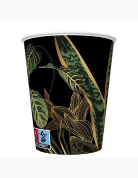 Kubeczki papierowe Zielone Kwiaty i Liście, 250ml, 8 szt