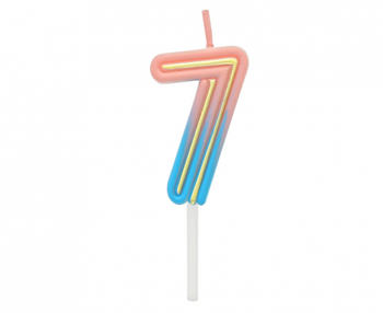 Świeczka cyferka B&C Neon 7