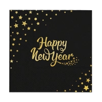 Serwetki Happy New Year czarne 10szt.
