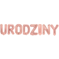 Balon foliowy napis URODZINY rose gold