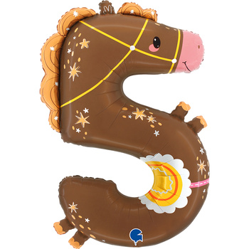 Balon foliowy Grabo 34'', The Puppyloons - Number 5 Horse