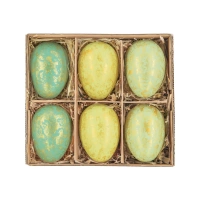 Dekoracje wielkanocne Jajka morskie pozłacane 6 szt.