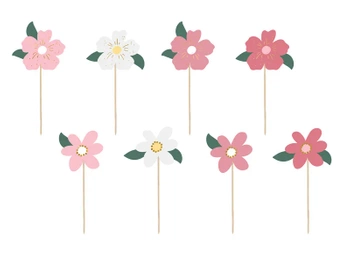 Toppery na tort Kwiaty, mix, 13-14.5 cm