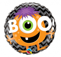 Balon foliowy 18" QL CIR "BOO! Potwór Chevron" KK