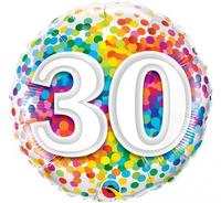 Balon foliowy 18" QL CIR "30 Confetti"