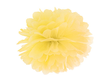 Pompon bibułowy, żółty, 25cm