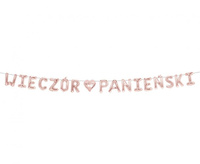 Girlanda papierowa "WIECZÓR PANIEŃSKI", różowa, 2,1 m.
