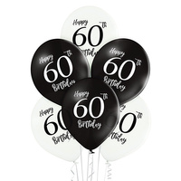 Balony Belbal D11, 30 cm Birthday 60, 6 szt