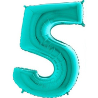 Balon foliowy FX - "Number 5" tiffany, 85 cm