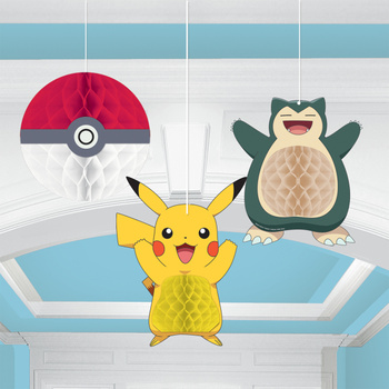 Dekoracja Honeycomb wiszące, Pokemon, 3szt