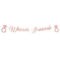 Baner Wieczór Panieński rose gold napis 150 cm