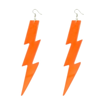 Kolczyki neonowe Błyskawice pomarańczowe 12cm