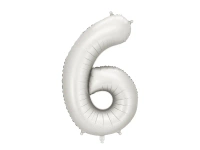 Balon foliowy Cyfra '6', 86cm, srebrny
