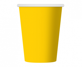 Kubeczki pap. jednokolorowe żółte, 250ml/6 szt.