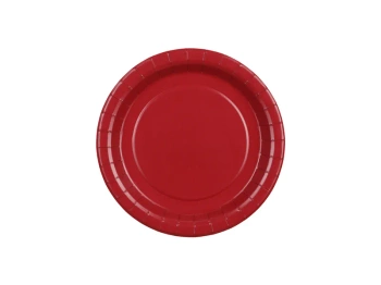 Talerzyki papierowe, ciemny czerwony, 18cm