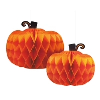 Dekoracja wisząca honeycomb Halloween Dynie 2 szt.