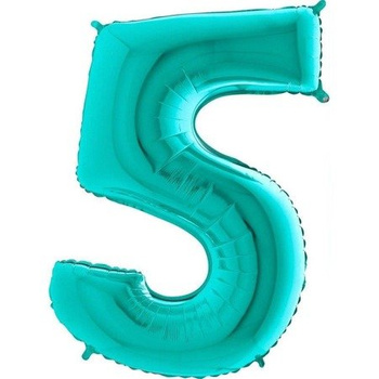 Balon foliowy FX - "Number 5" tiffany, 85 cm