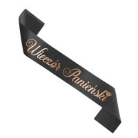 Szarfa na wieczór panieński czarna-rose gold 160cm