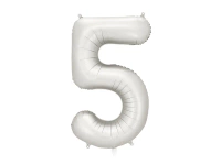 Balon foliowy Cyfra '5', 86cm, srebrny