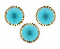 Rozeta dekoracyjna PB&C, błękitna, 40 cm, 3 szt.