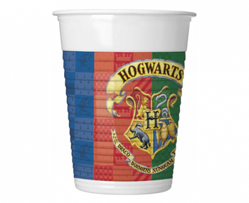 Kubeczki plastikowe, Harry Potter Hogwarts Houses, 200 ml, 8 szt. (SUP label)