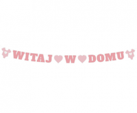 Girlanda papierowa B&G Witaj w domu, różowa, 280 cm