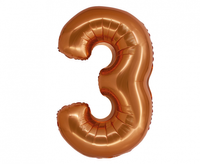 Balon foliowy Smart, Cyfra 3, miedziana, 76 cm