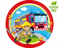 Talerzyki papierowe Firefighters, 23cm, 8 szt. (plastic-free)