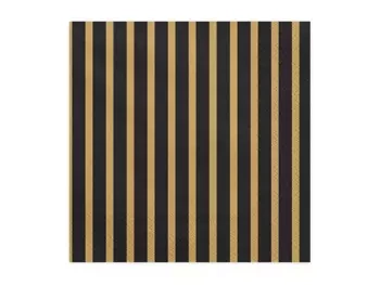 Serwetki Paski, złoty, 33x33 cm