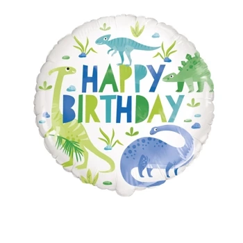 Balon foliowy Happy Birthday Dinozaury, 18"