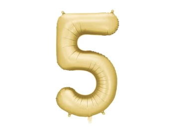 Balon foliowy Cyfra "5", 86cm, złoty