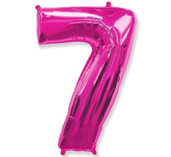 Balon foliowy FX - "Number 7" różowy, 95 cm