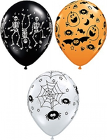 Balon QL 11" z nadr. "Mix Halloweenowych wzorów"