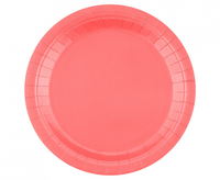 Talerzyki pap. jednokolorowe różowe, 23cm/14 szt.
