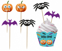 Zestaw pikerów i papilotek do muffinek Boo, 6 + 6 szt.