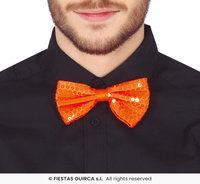 Neonowa pomarańczowa muszka cekinowa